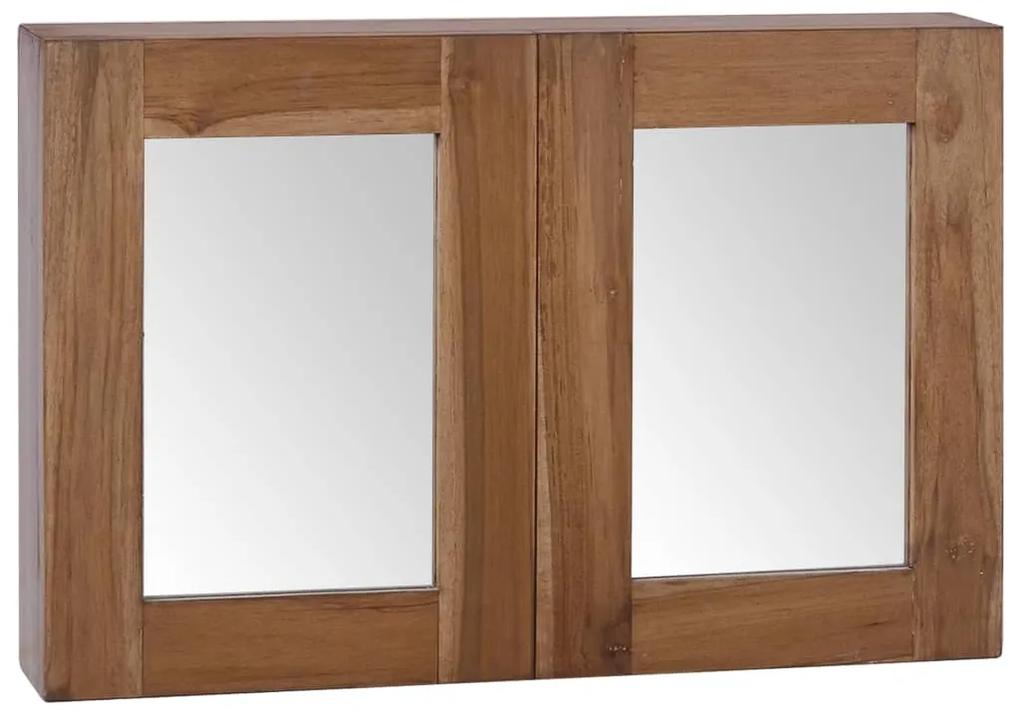 320429 vidaXL Armário com espelho 60x10x40 cm madeira de teca maciça