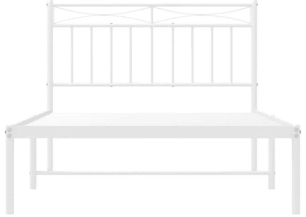 Estrutura de cama em metal com cabeceira 107x203 cm branco