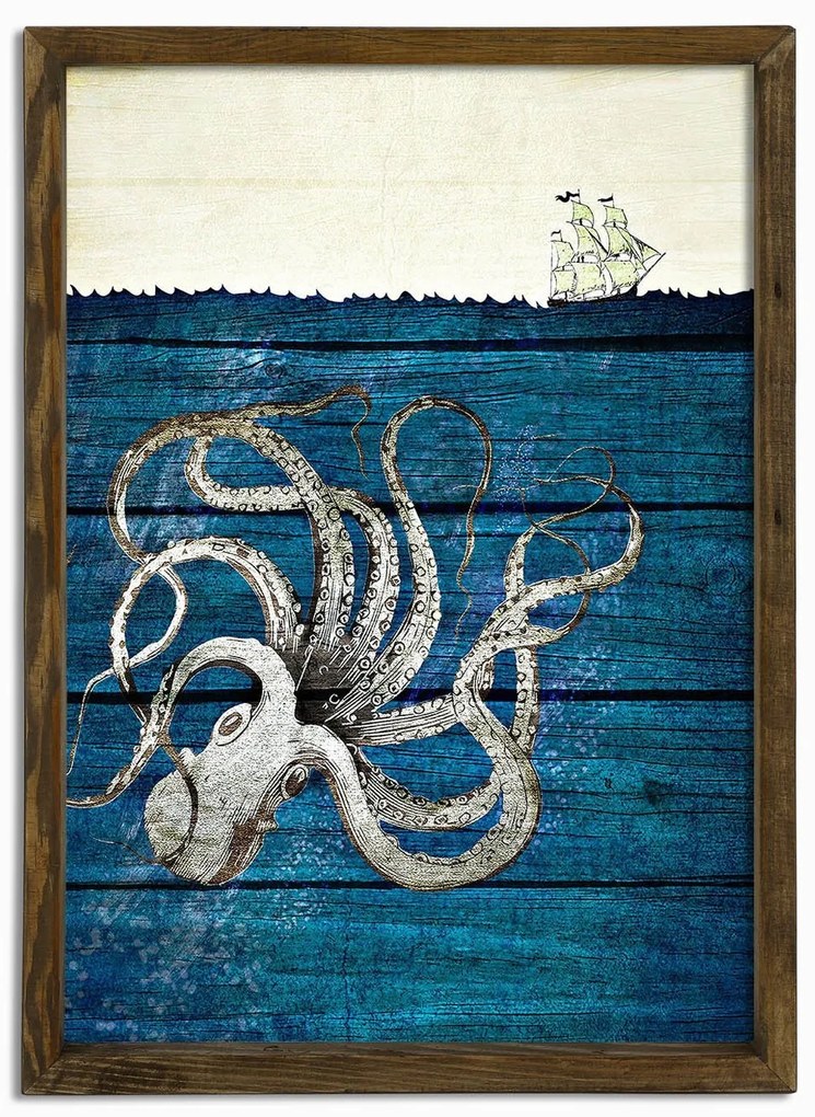 Pintura Decorativa em MDF com Moldura MZM756 – Multicolor – 50 x 70 cm