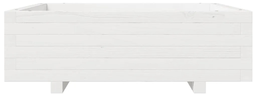 Vaso/floreira de jardim 80x80x26,5 cm pinho maciço branco