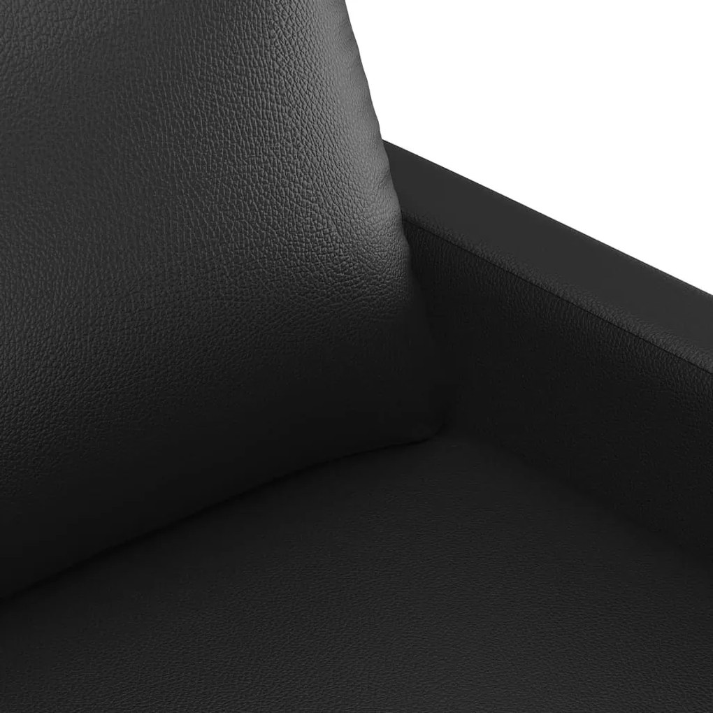 Sofá de 2 lugares 120 cm couro artificial preto