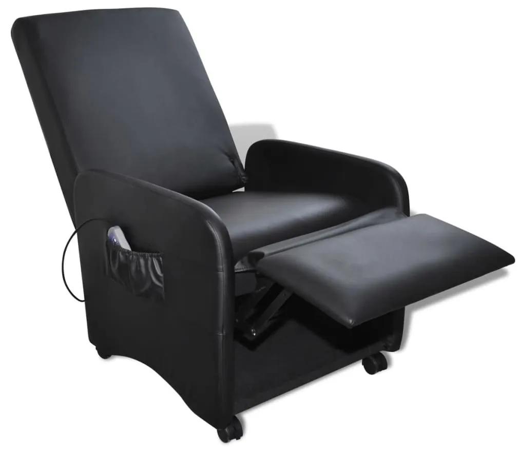 Cadeira de massagens couro artificial preto