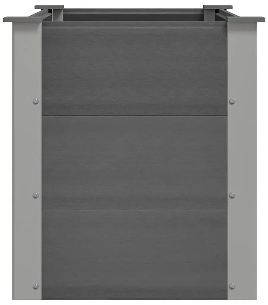 Canteiro elevado para jardim WPC 100x50x54 cm cinzento