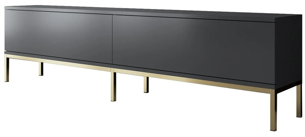 Conjunto de Mobiliário de Sala Lord – Antracite e Dourado – Tv Stand: