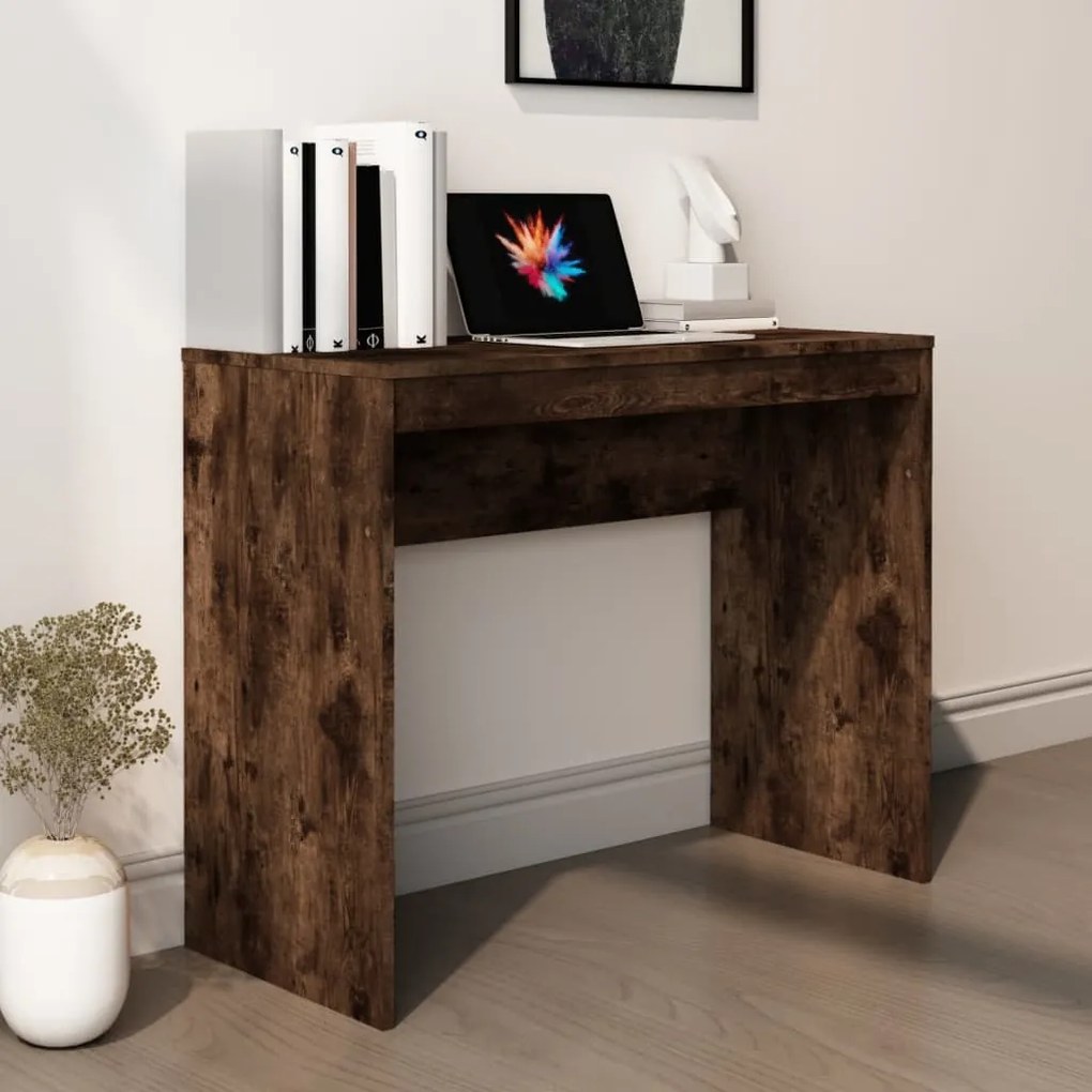 815303 vidaXL Secretária 90x40x72 cm derivados de madeira cor carvalho fumado