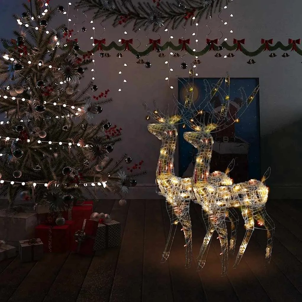 vidaXL Renas decorativas de Natal 2 pcs 120 cm acrílico multicolorido