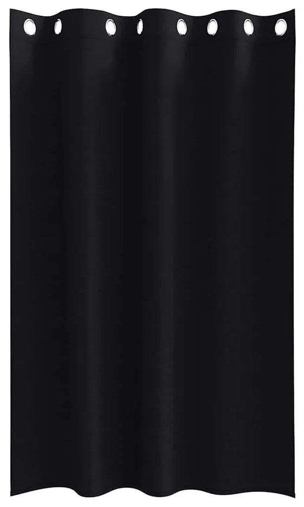 Cortinas com cortinas 2 pcs Preto 175 x 140 cm Poliéster