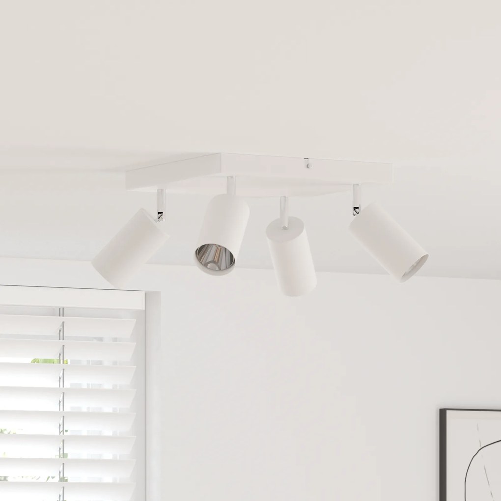 vidaXL Spotlight de Teto 4 Vias Ajustável Branco GU10