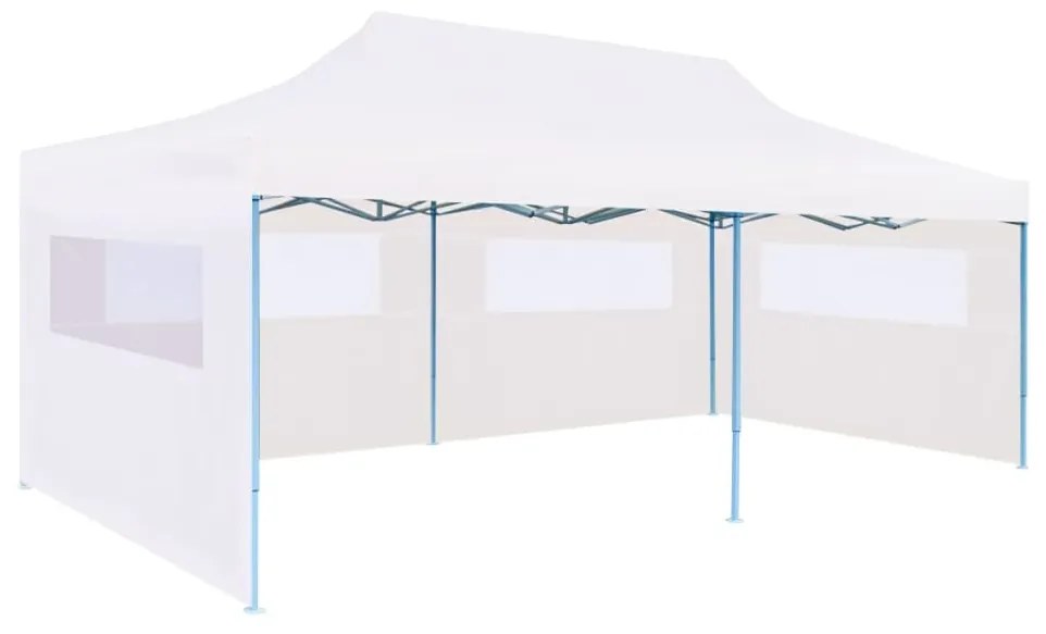 vidaXL Tenda festa pop-up dobrável c/ paredes laterais 3x6m aço branco