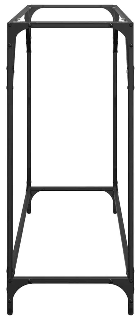 Mesa consola com tampo em vidro transparente 98x35x81 cm aço