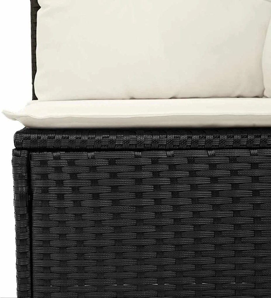 Conjunto de Sofás para Jardim 13 Peças com Almofadas Preto Rattan Sint