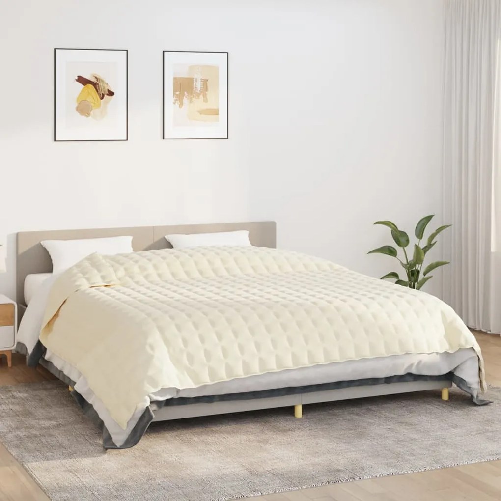 350823 vidaXL Manta pesada 15 kg 235x290 cm tecido creme-claro