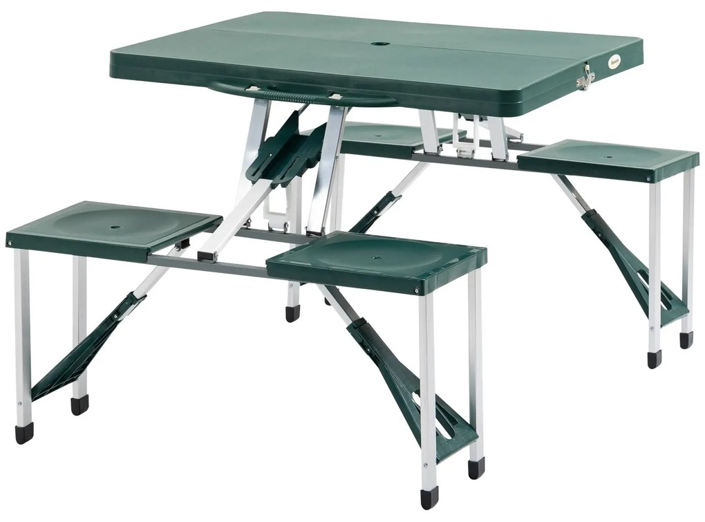Mesa Dobrável de Acampamento com 4 Cadeiras Bergen – 136x84,5x66 cm –