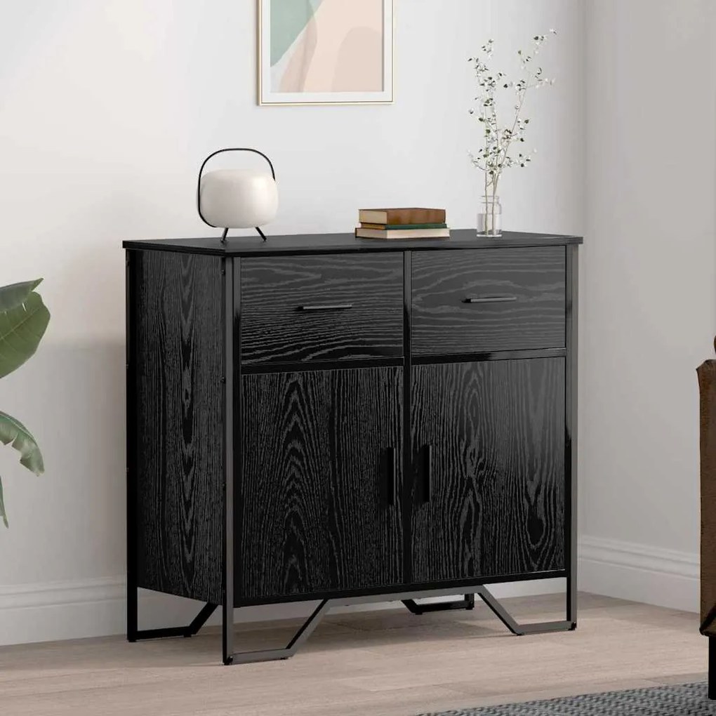 vidaXL Buffet Carvalho preto 79.5 x 35.5 x 74.5 cm Madeira processada