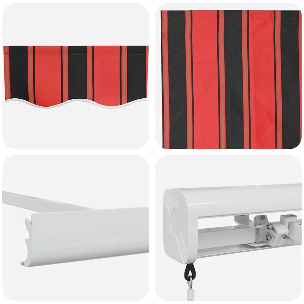 Toldo Retrátil Manual em Laranja e Marrom - 450x300 cm