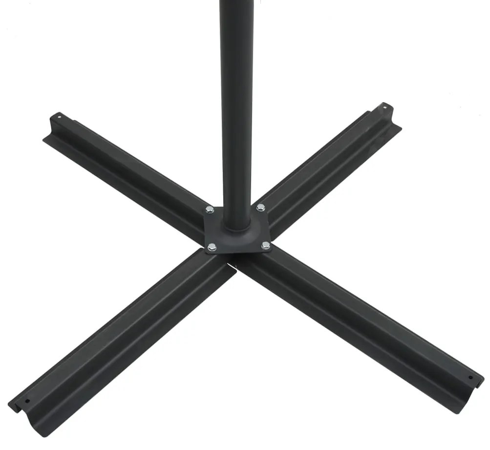 Guarda-sol cantilever luzes LED/poste aço 250x250 cm antracite