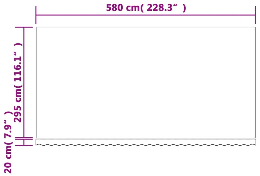 Tecido de substituição para toldo 6x3 m riscas multicor