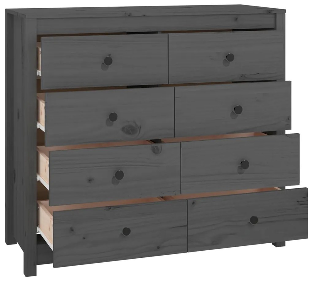Armário de apoio 100x40x90 cm pinho maciço cinza