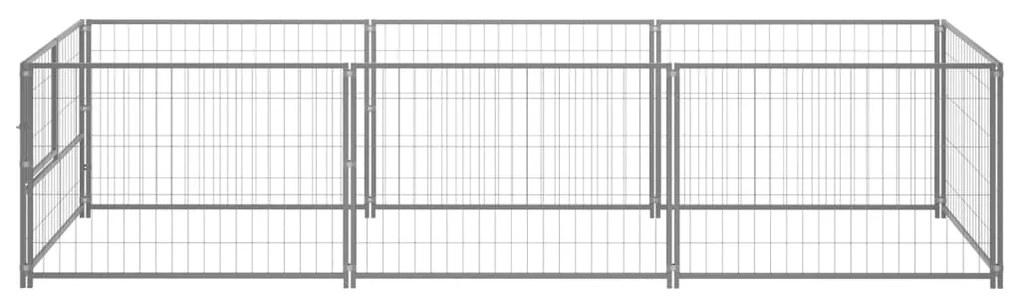 Canil para cães 3 m² aço prateado