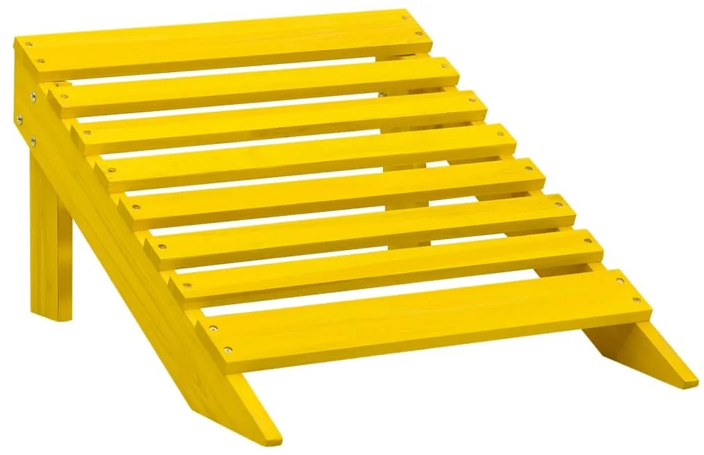 Cadeira Adirondack para jardim com otomano abeto maciço amarelo