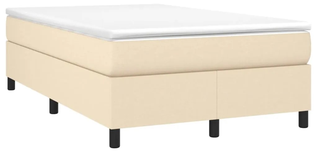 Estrutura de cama sem colchão 120x200 cm tecido cor creme