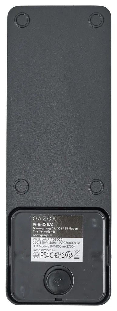 Candeeiro de Parede Exterior Preto com Sensor Crepuscular incl. LED - Shift