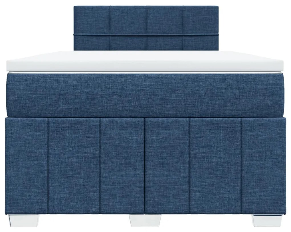 Cama boxspring com colchão 120x190 cm tecido azul