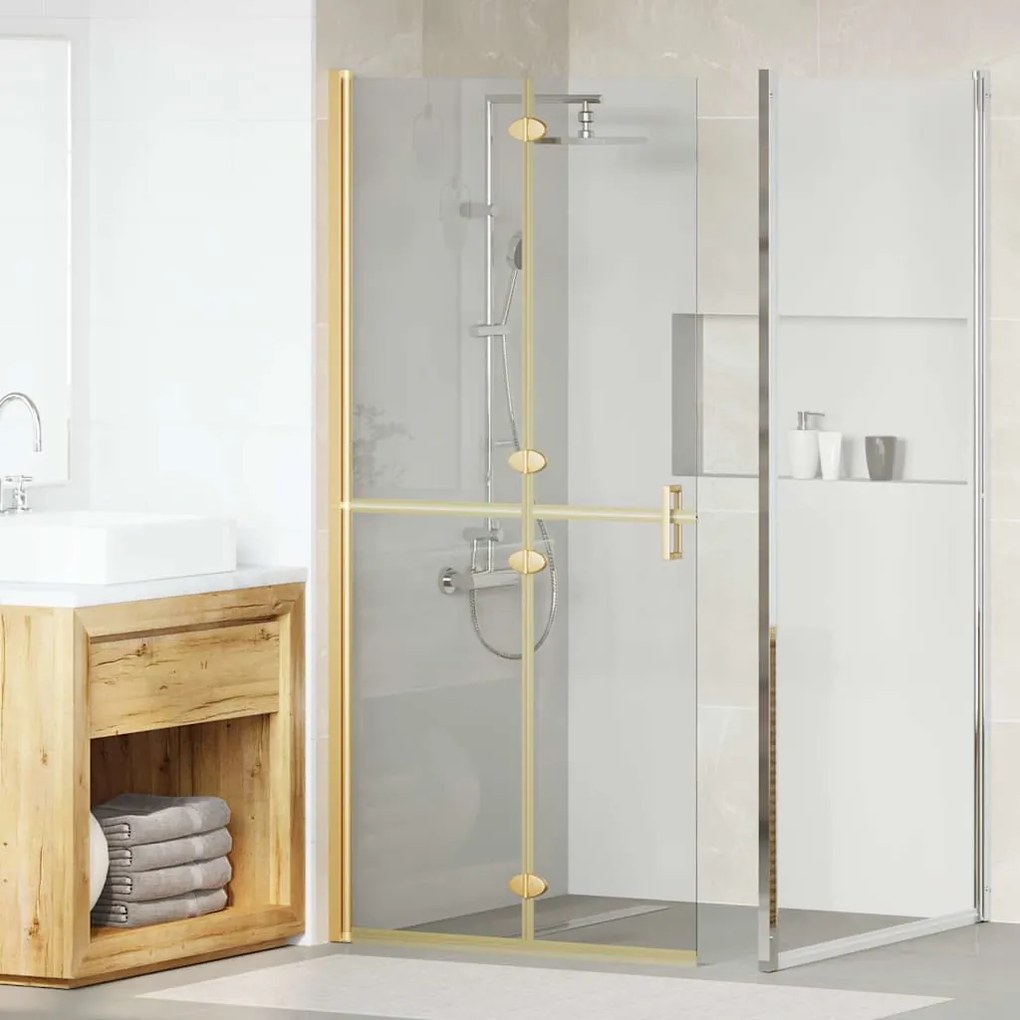 vidaXL Parede de chuveiro walk-in Ouro 90 x 6.5 x 190 cm