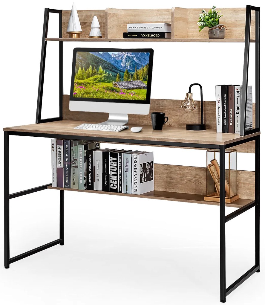 Secretária “Firenze” com Estante de 3 Cubos – 120x57x139,5 cm – Madeir