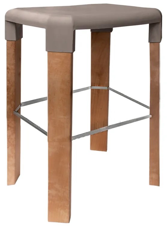 Banco OSLO 65H, Perna Madeira - Pack 4 unidades, Turtle Dove