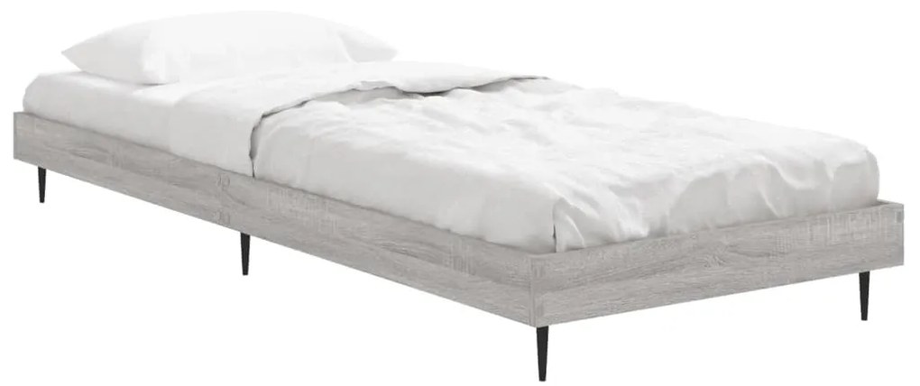 Estrutura cama 75x190 cm derivados de madeira cinzento sonoma