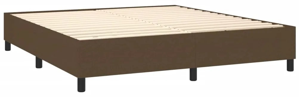 Estrutura de cama sem colchão 160x200 cm tecido castanho-escuro