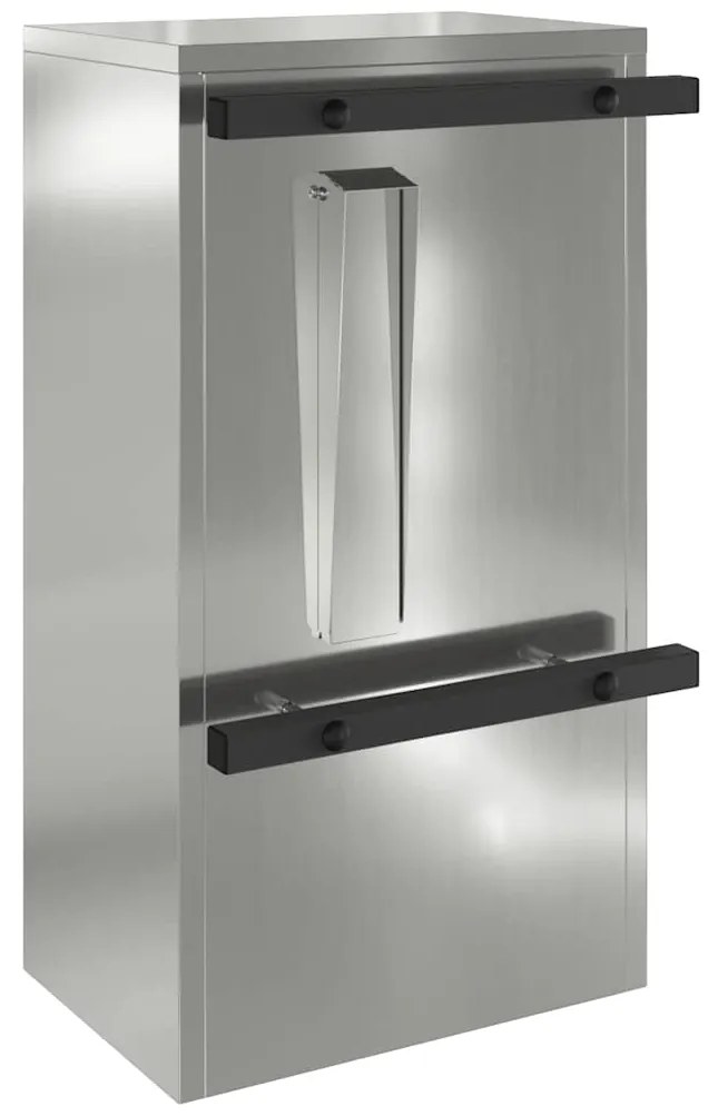 caixa de correio Preto 30 x 23 x 55 cm Aço galvanizado