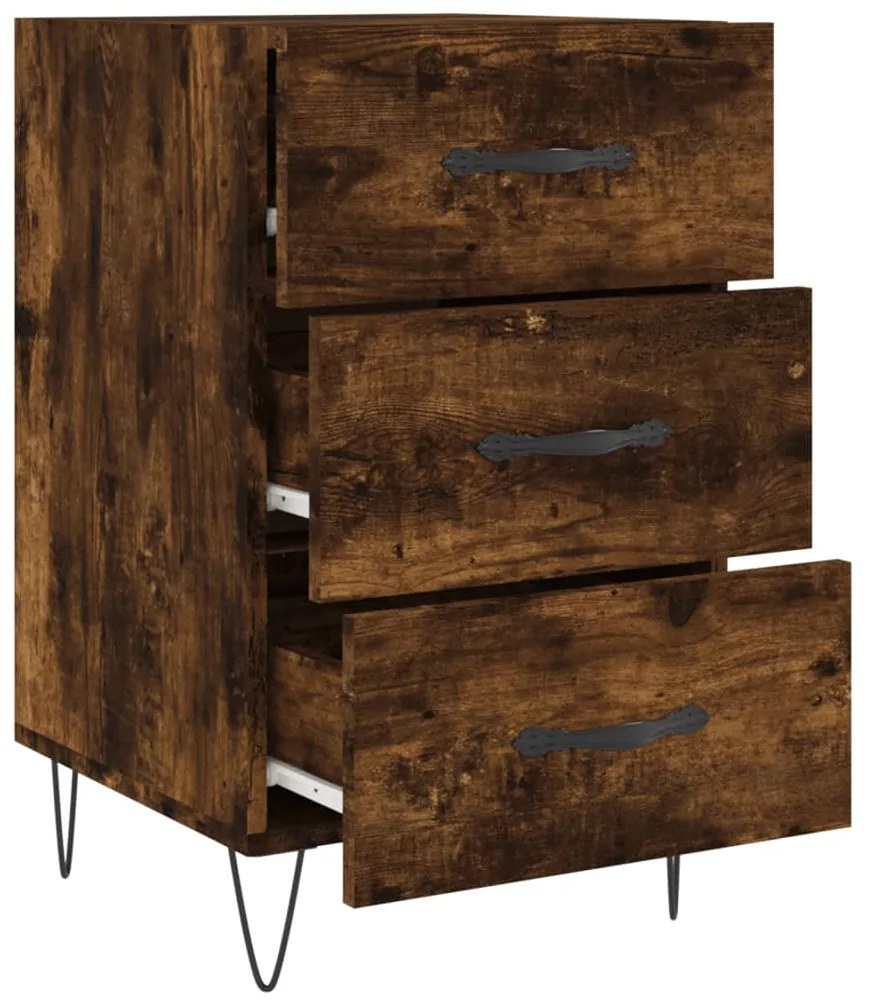 Mesa cabeceira 40x40x66 cm derivados de madeira carvalho fumado