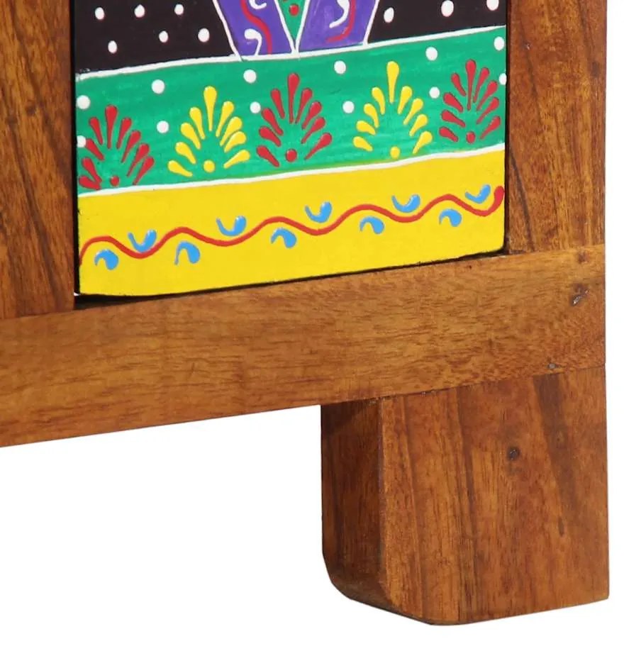 Aparador multicor 50x35x60 cm madeira de acácia maciça