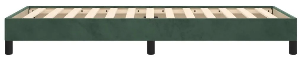 Estrutura de cama 90x190 cm veludo verde-escuro