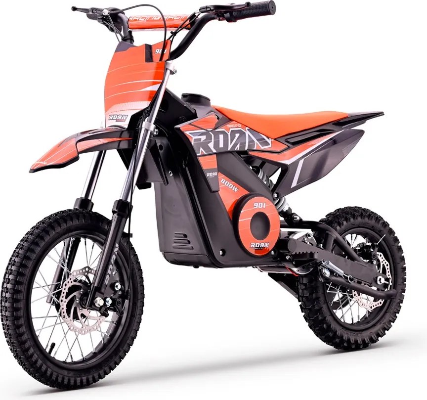 Mini moto elétrica para crianças 800W ROAN 901 36V 12/10" velocidade máxima de até 25 km/h Com Limitador Laranja