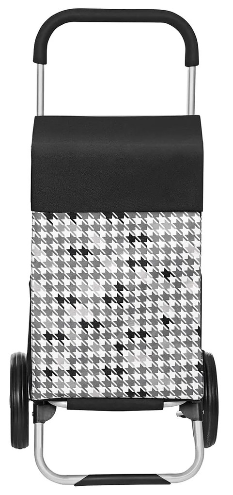 Carrinho de compras com rodas 47 x 33 x 97 cm Preto, padrão houndstooth