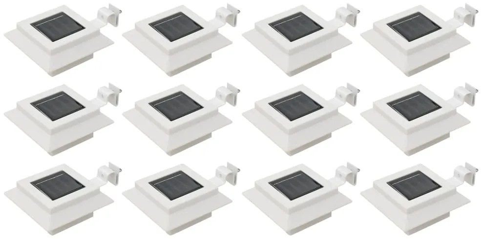 vidaXL Candeeiro de exterior solar LED 12 pcs branco quadrado 12 cm