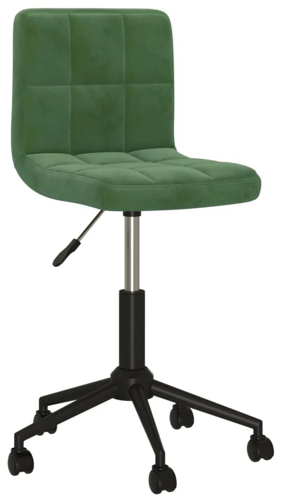 vidaXL Cadeira de jantar giratória veludo verde-escuro