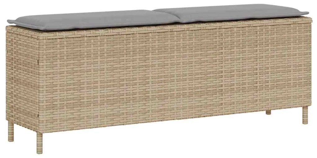 Banco de jardim com almofadão 110x30x40,5 cm vime PE bege