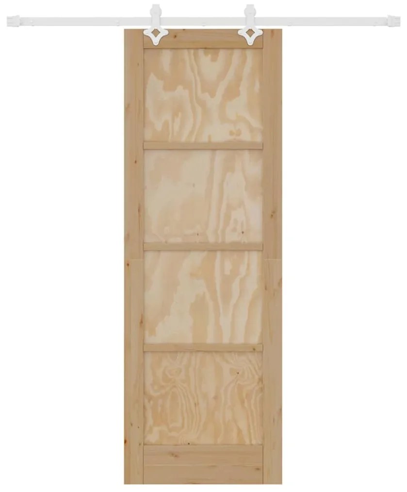 Porta Deslizante vidaXL com Kit de Ferragens 73.5x211 cm Madeira Sólid