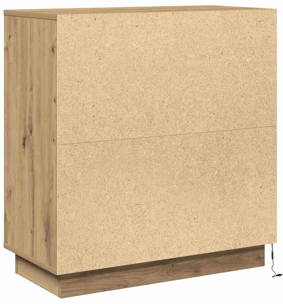 Buffet vidaXL com LED Carvalho Artesanal 71x34,5x75 cm Madeira Reconst