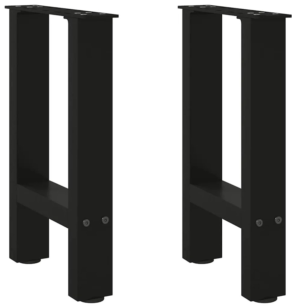 vidaXL Pés para mesa de centro pretos 2 peças 28x(42-43) cm aço