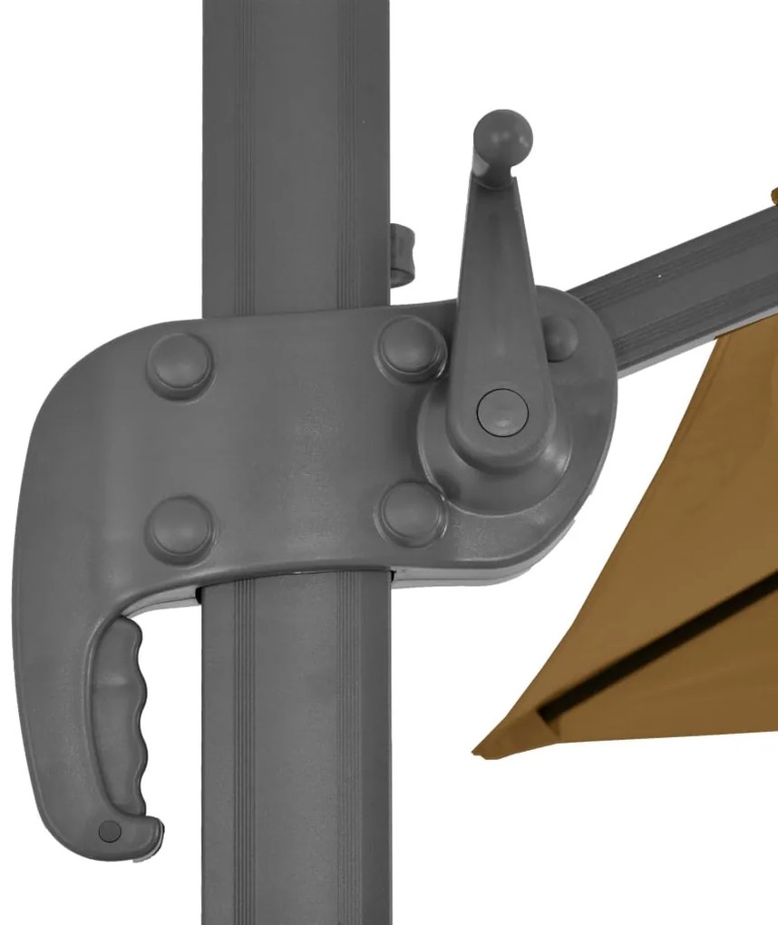 Guarda-sol cantilever c/ poste alumínio cinzento-acastanhado