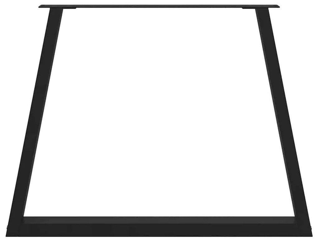 Pernas para mesa de jantar em V, 2 peças, pretas, 90x (72-73,3) cm, aç