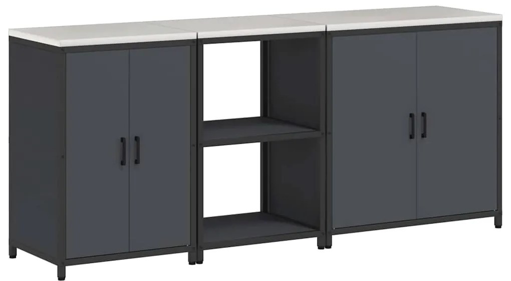 Conjunto de Armazenamento de Cozinha 3 pcs Antracite