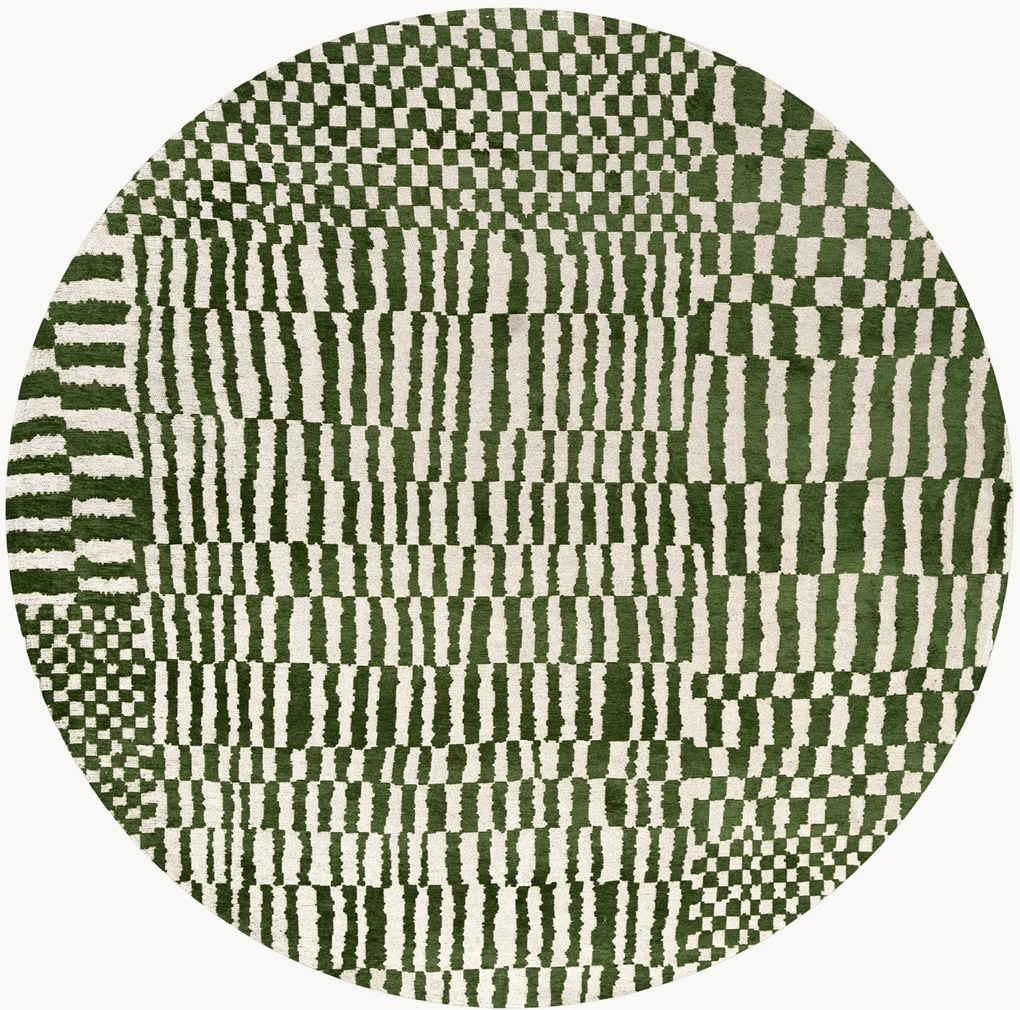 Tapete redondo lavável em jaquard para interior e exterior Berber