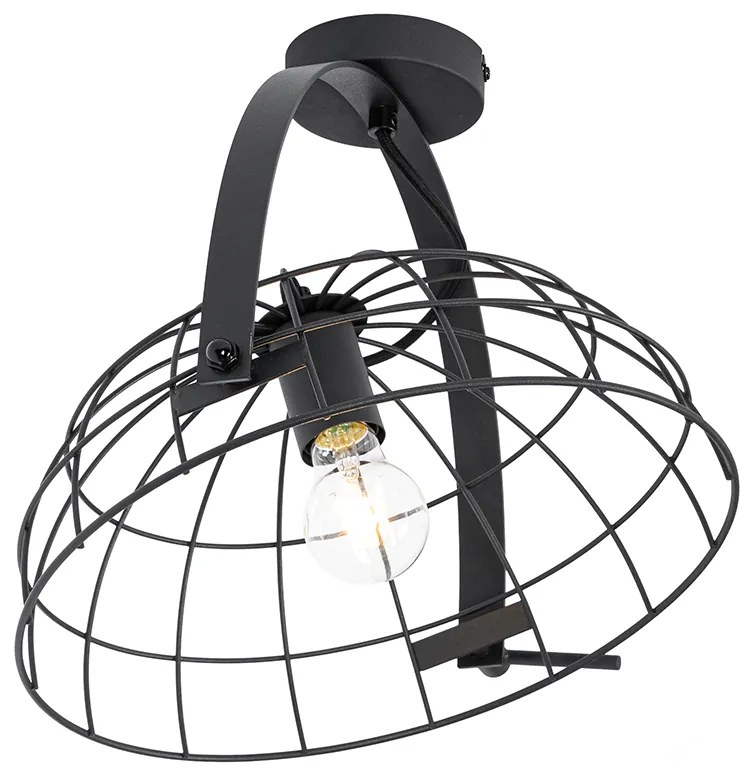 Candeeiro de teto industrial preto ajustável 35 cm - Hanze Industrial