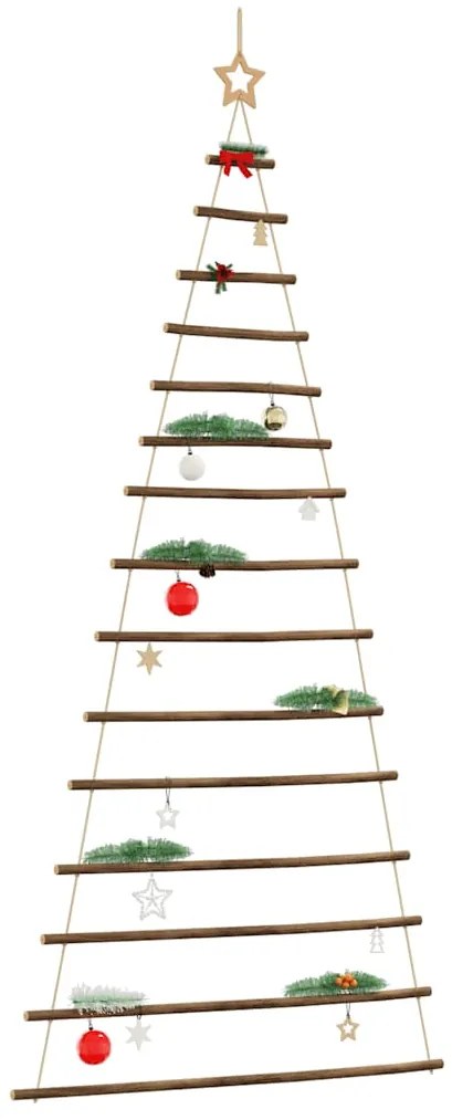 vidaXL Árvores de Natal penduradas com estrela no topo Ramo Natural